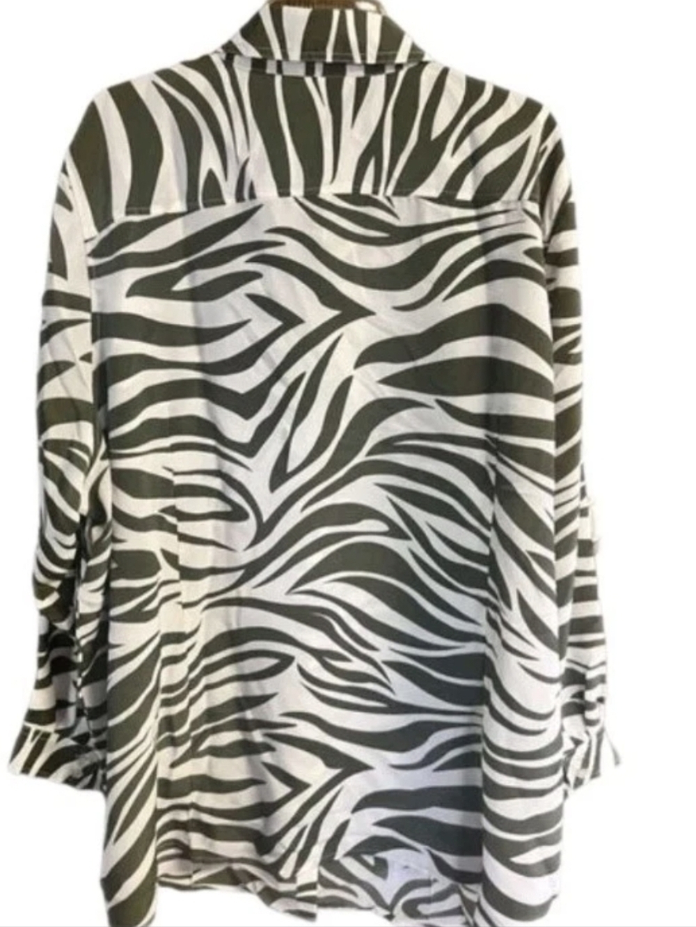 NWOT Chelsea Studio Zebra Print Button Down Blouse 3X Oversized - Picture 2 of 6
